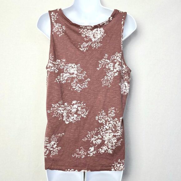 Maurices 24/7 Floral Sleeveless Tank Top Brown M - Picture 4 of 7